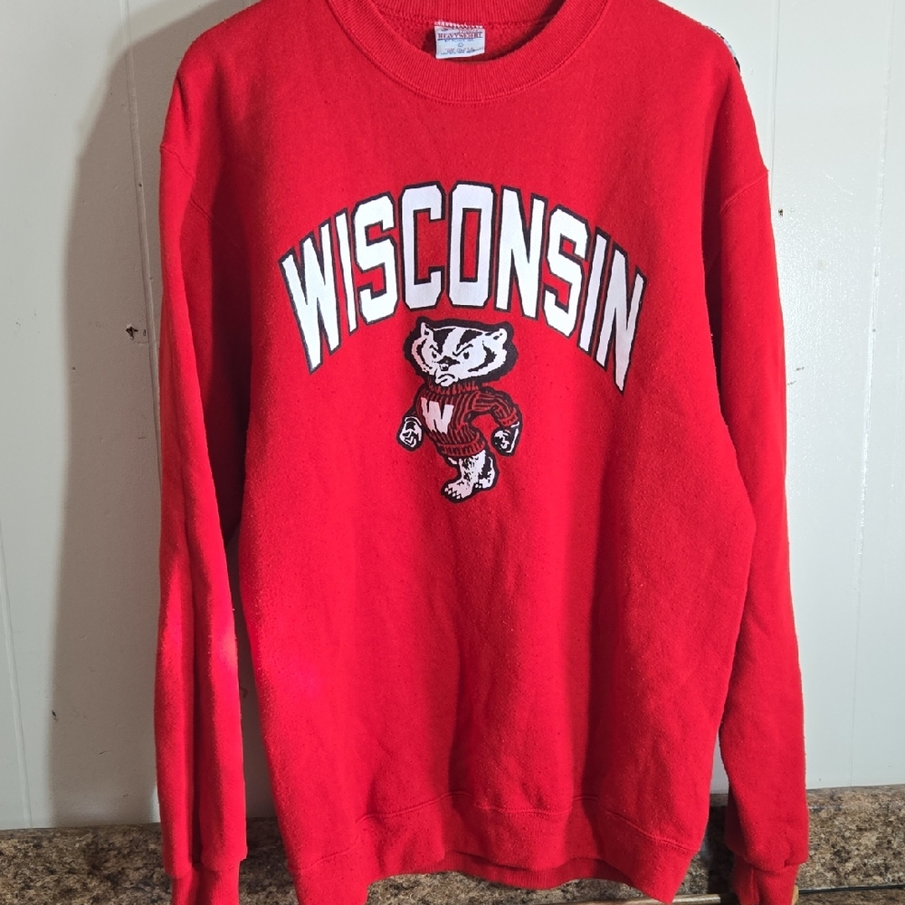 Wisconsin Red Crewneck Sweater